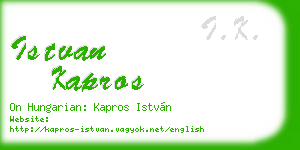istvan kapros business card